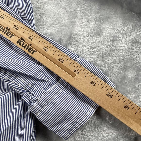 Gap Shirt Mens Small Blue Striped Button Down Long Sleeve 100% Cotton Casual - Picture 12 of 16